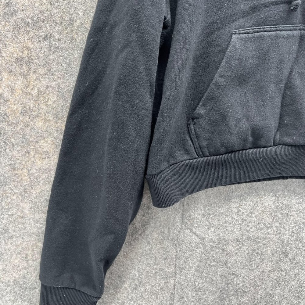 Vans Sweater Women Small Ladies Black White Hoodie Pullover Drawstring Cropped - Picture 6 of 13